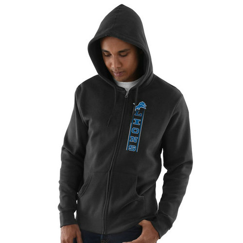 Detroit Lions Hook and Ladder Full-Zip Hoodie - Black