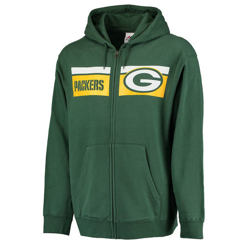 Green Bay Packers Majestic Touchback Full-Zip Hoodie - Green