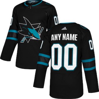 Kids San Jose Sharks adidas Black Alternate Authentic Custom Jersey