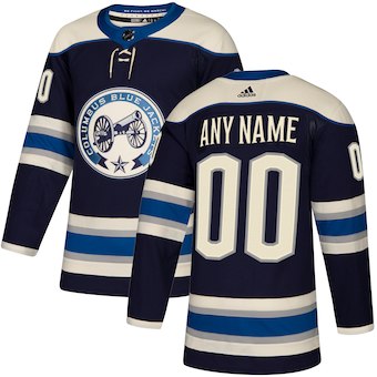 Men's Columbus Blue Jackets adidas Navy Authentic Alternate Custom Jersey