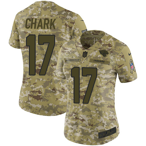 Nike Jaguars #17 DJ Chark Camo Women's Stitched NFL Limited 2018 Salute to Service Jersey