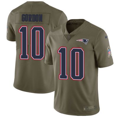 Men's NFL New England Patriots #10 Josh Gordon Olive 2017 Salute to Service Limited Nike Jersey