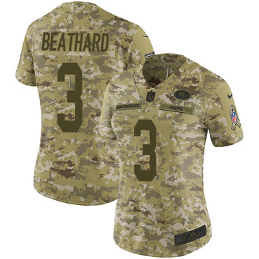 Nike 49ers #3 C.J. Beathard Camo Women's Stitched NFL Limited 2018 Salute to Service Jersey