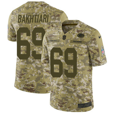 Nike Packers #69 David Bakhtiari Camo Men's Stitched NFL Limited 2018 Salute To Service Jersey