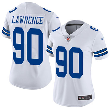 Women's Nike Dallas Cowboys #90 Demarcus Lawrence White Vapor Untouchable Limited Player NFL Jersey