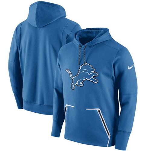 Men's Detroit Lions Nike Royal Champ Drive Vapor Speed Pullover Hoodie