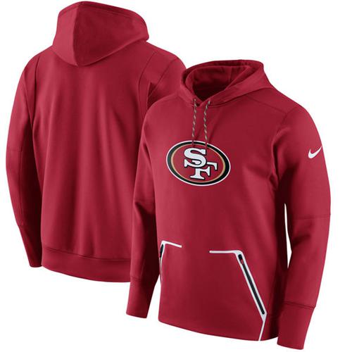 Men's San Francisco 49ers Nike Scarlet Champ Drive Vapor Speed Performance Pullover Hoodie