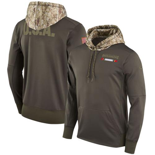 Men's Tampa Bay Buccaneers Nike Olive Salute to Service Sideline Therma Pullover Hoodie