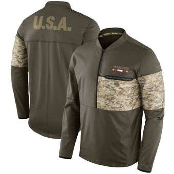 Nike San Francisco 49ers Olive Salute to Service Sideline Hybrid Half-Zip Pullover Jacket