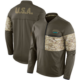 Nike Jacksonville Jaguars Olive Salute to Service Sideline Hybrid Half-Zip Pullover Jacket