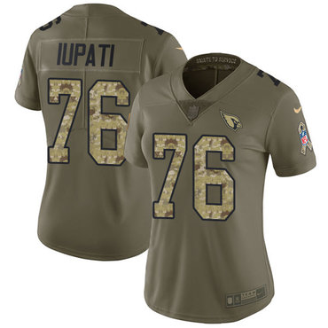 Women's Nike Arizona Cardinals #76 Mike Iupati Olive Camo Stitched NFL Limited 2017 Salute to Service Jersey