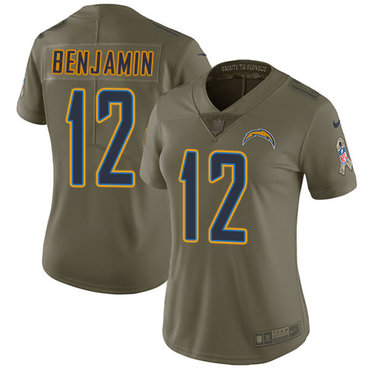 Women's Nike Los Angeles Chargers #12 Travis Benjamin Olive Stitched NFL Limited 2017 Salute to Service Jersey