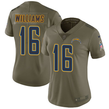 Women's Nike Los Angeles Chargers #16 Tyrell Williams Olive Stitched NFL Limited 2017 Salute to Service Jersey