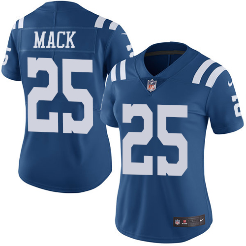 Women's Nike Indianapolis Colts #25 Marlon Mack Royal Blue Stitched NFL Limited Rush Jersey