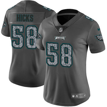 Women's Nike Philadelphia Eagles #58 Jordan Hicks Gray Static NFL Vapor Untouchable Game Jersey