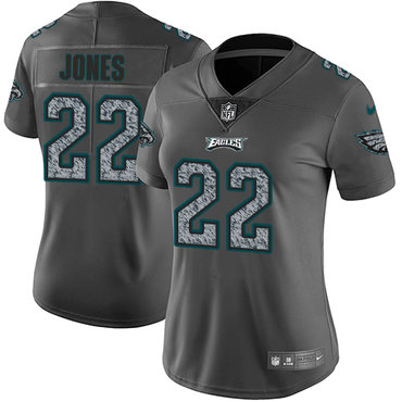 Women's Nike Philadelphia Eagles #22 Sidney Jones Gray Static Stitched NFL Vapor Untouchable Limited Jersey