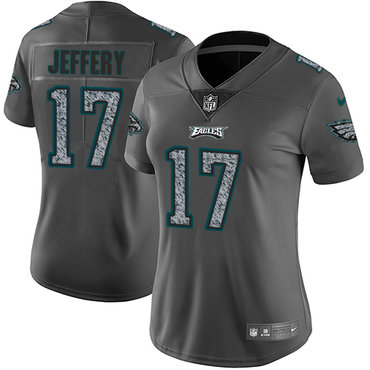 Women's Nike Philadelphia Eagles #17 Alshon Jeffery Gray Static NFL Vapor Untouchable Game Jersey