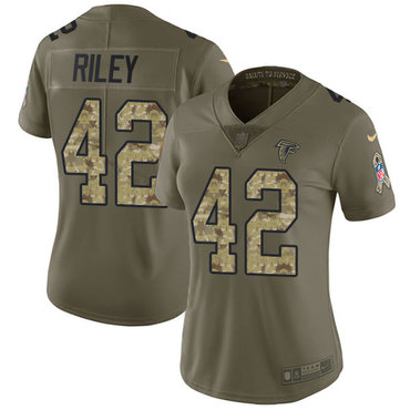 Women's Nike Atlanta Falcons #42 Duke Riley Olive Camo Stitched NFL Limited 2017 Salute to Service Jersey