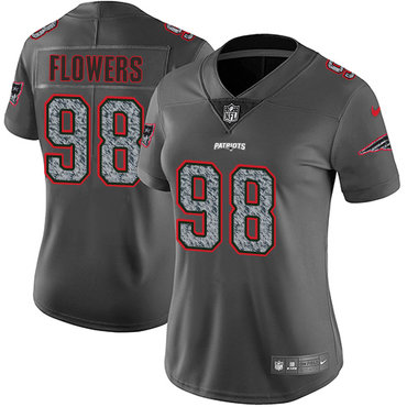 Women's Nike New England Patriots #98 Trey Flowers Gray Static Stitched NFL Vapor Untouchable Limited Jersey