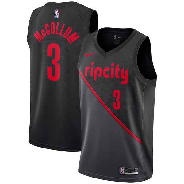 Nike NBA Portland Trail Blazers #3 CJ McCollum Jersey 2018-19 New Season City Edition Jersey