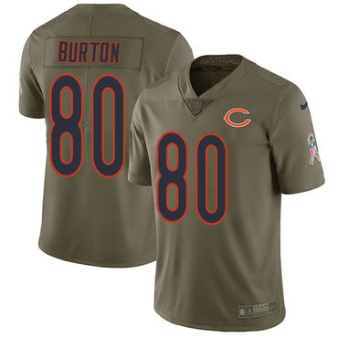 Nike Bears 80 Trey Burton Olive Men's Stitched NFL Limited 2017 Salute To Service Jersey