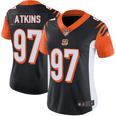 Women's Nike Cincinnati Bengals #97 Geno Atkins Black Team Color Stitched NFL Vapor Untouchable Limited Jersey