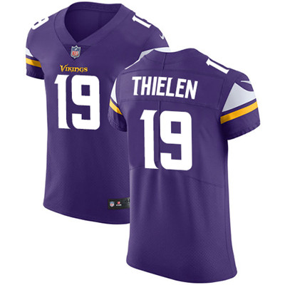 Men's Nike Minnesota Vikings #19 Adam Thielen Purple Team Color Stitched NFL Vapor Untouchable Elite Jersey