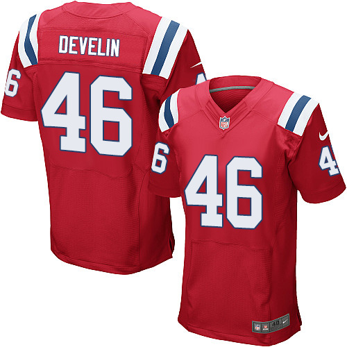 Men's Nike New England Patriots #46 James Develin Red Alternate Stitched NFL Elite Jersey