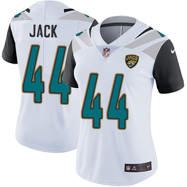 Women's Nike Jacksonville Jaguars #44 Myles Jack White Stitched NFL Vapor Untouchable Limited Jersey