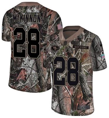 Nike 49ers #28 Jerick McKinnon Camo Men's Stitched NFL Limited Rush Realtree Jersey