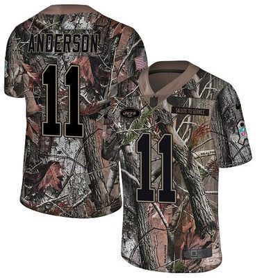 Nike Jets #11 Robby Anderson Camo Men's Stitched NFL Limited Rush Realtree Jersey