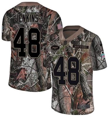 Nike Jets #48 Jordan Jenkins Camo Men's Stitched NFL Limited Rush Realtree Jersey