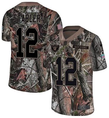 Nike Raiders #12 Kenny Stabler Camo Men's Stitched NFL Limited Rush Realtree Jersey