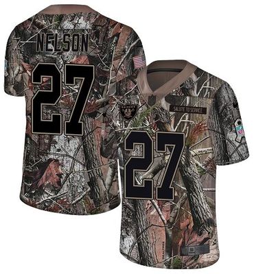 Nike Raiders #27 Reggie Nelson Camo Men's Stitched NFL Limited Rush Realtree Jersey