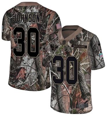 Nike Texans #30 Kevin Johnson Camo Men's Stitched NFL Limited Rush Realtree Jersey