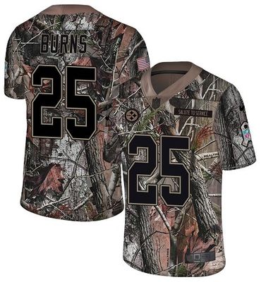 Nike Steelers #25 Artie Burns Camo Men's Stitched NFL Limited Rush Realtree Jersey