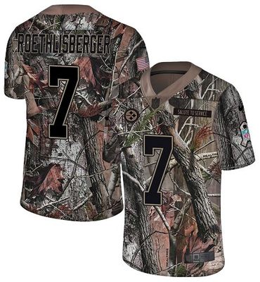 Nike Steelers #7 Ben Roethlisberger Camo Men's Stitched NFL Limited Rush Realtree Jersey