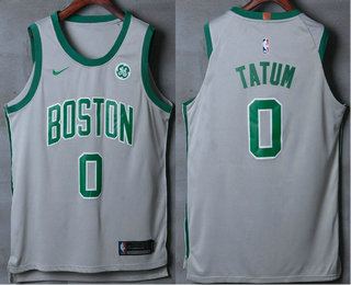 Men's Boston Celtics #0 Jayson Tatum Grey 2017-2018 Nike Authentic General Electric Stitched NBA Jersey