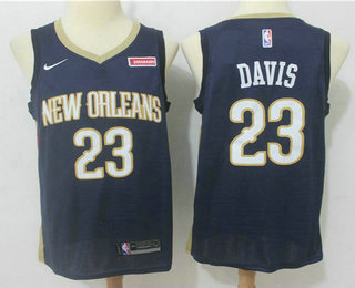 Men's New Orleans Pelicans #23 Anthony Davis New Navy Blue 2017-2018 Nike Swingman zatarains Stitched NBA Jersey