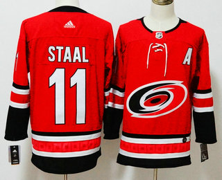 Men's Carolina Hurricanes #11 Jordan Staal Red 2017-2018 Hockey Stitched NHL Jersey