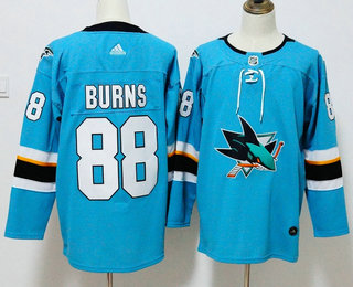 Men's San Jose Sharks #88 Brent Burns Teal Blue 2017-2018 Hockey Stitched NHL Jersey