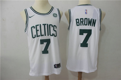 Nike Boston Celtics 7 Jaylen Brown White NBA Swingman Jersey