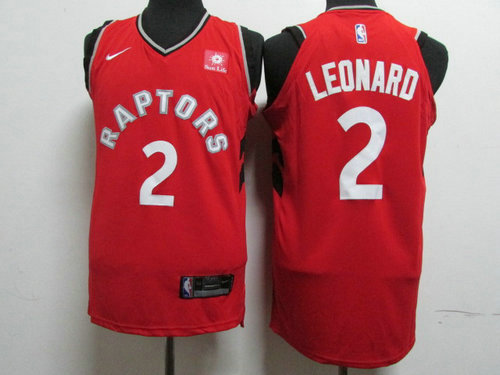 Nike Toronto Raptors 2 Kawhi Leonard Red NBA Authentic Icon Edition Jersey