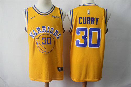 Nike Warriors 30 Stephen Curry 2019 Gold NBA Swingman City Edition Jersey