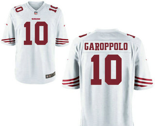 Men's San Francisco 49ers #10 Jimmy Garoppolo White Road Stitched NFL Nike Game Jersey