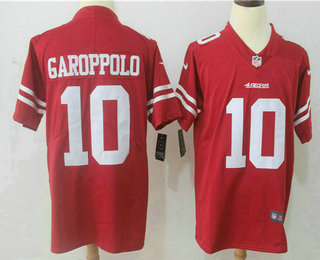 Men's San Francisco 49ers #10 Jimmy Garoppolo Red 2017 Vapor Untouchable Stitched NFL Nike Limited Jersey