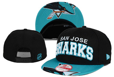 NHL San Jose Sharks Team Logo Black Snapback Adjustable Hat