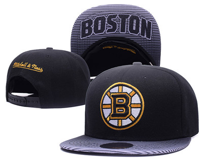 NHL Boston Bruins Team Logo Black Throwback Adjustable Hat