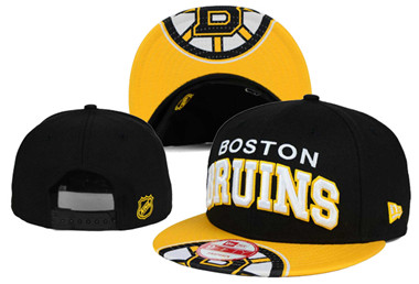 NHL Boston Bruins Team Logo Black Snapback Adjustable Hat