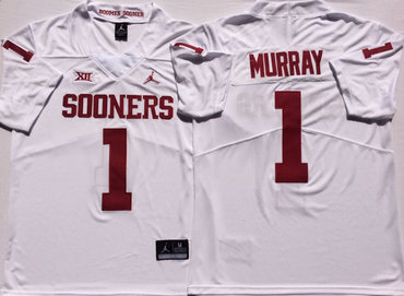 Oklahoma Sooners 1 Kyler Murray White College Football Jersey